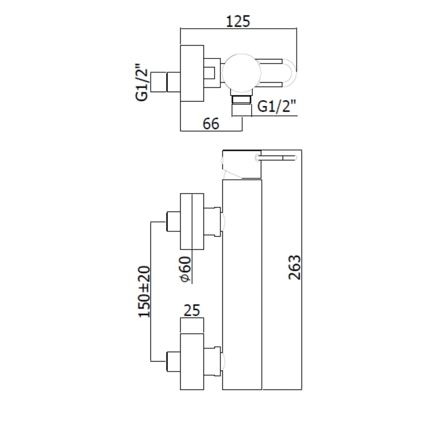 Miscelatore Doccia Esterno modello JK168CR Cromo - Paffoni