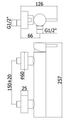 Miscelatore doccia Esterno serie Birillo modello Bi168lcr Senza Doccetta Cromo Paffoni