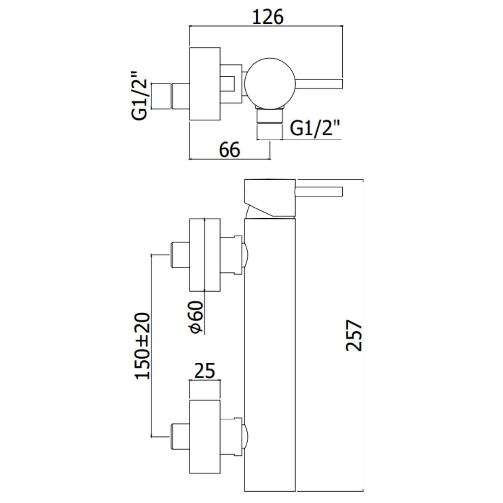 Miscelatore doccia esterno serie Berry modello Br168cr cromo - Paffoni