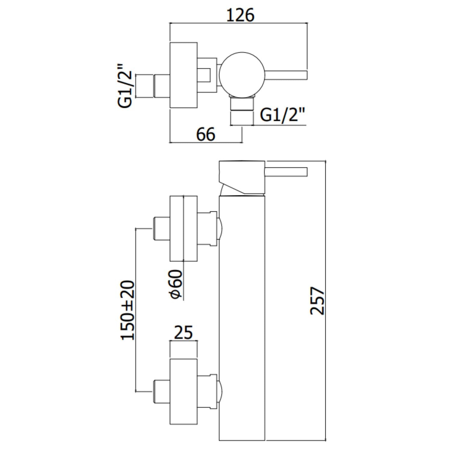 Miscelatore doccia esterno serie Berry modello Br168cr cromo - Paffoni