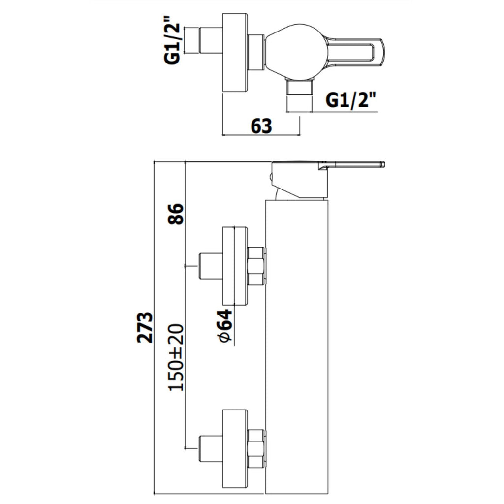 Miscelatore doccia esterno serie Ringo modello Rin168cr cromo Paffoni