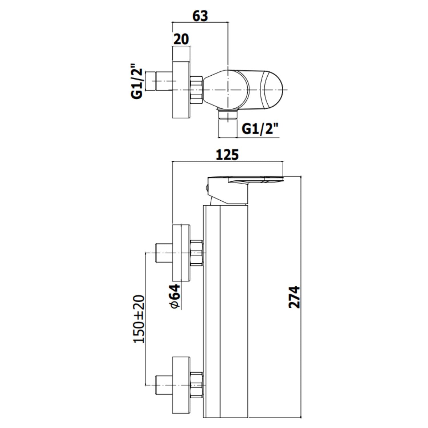 Miscelatore doccia esterno serie Candy modello Ca168cr cromo Paffoni