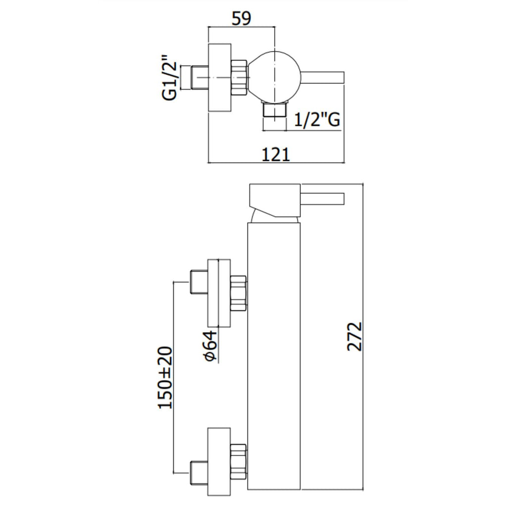 Miscelatore doccia esterno serie Stick modello Sk168cr cromo Paffoni