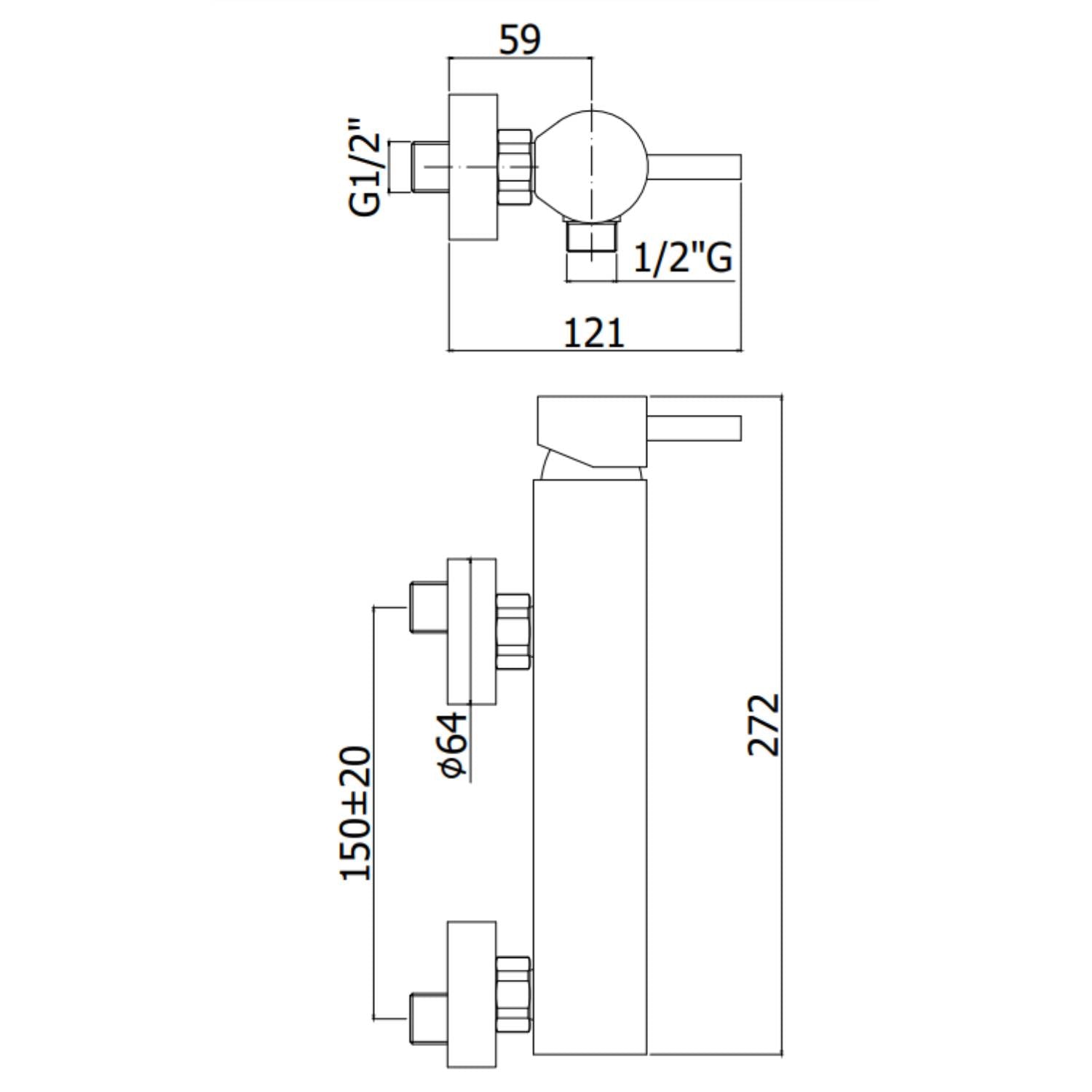 Miscelatore doccia esterno serie Stick modello Sk168cr cromo Paffoni