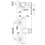 Miscelatore doccia esterno monocomando serie Sly modello Sy168cr