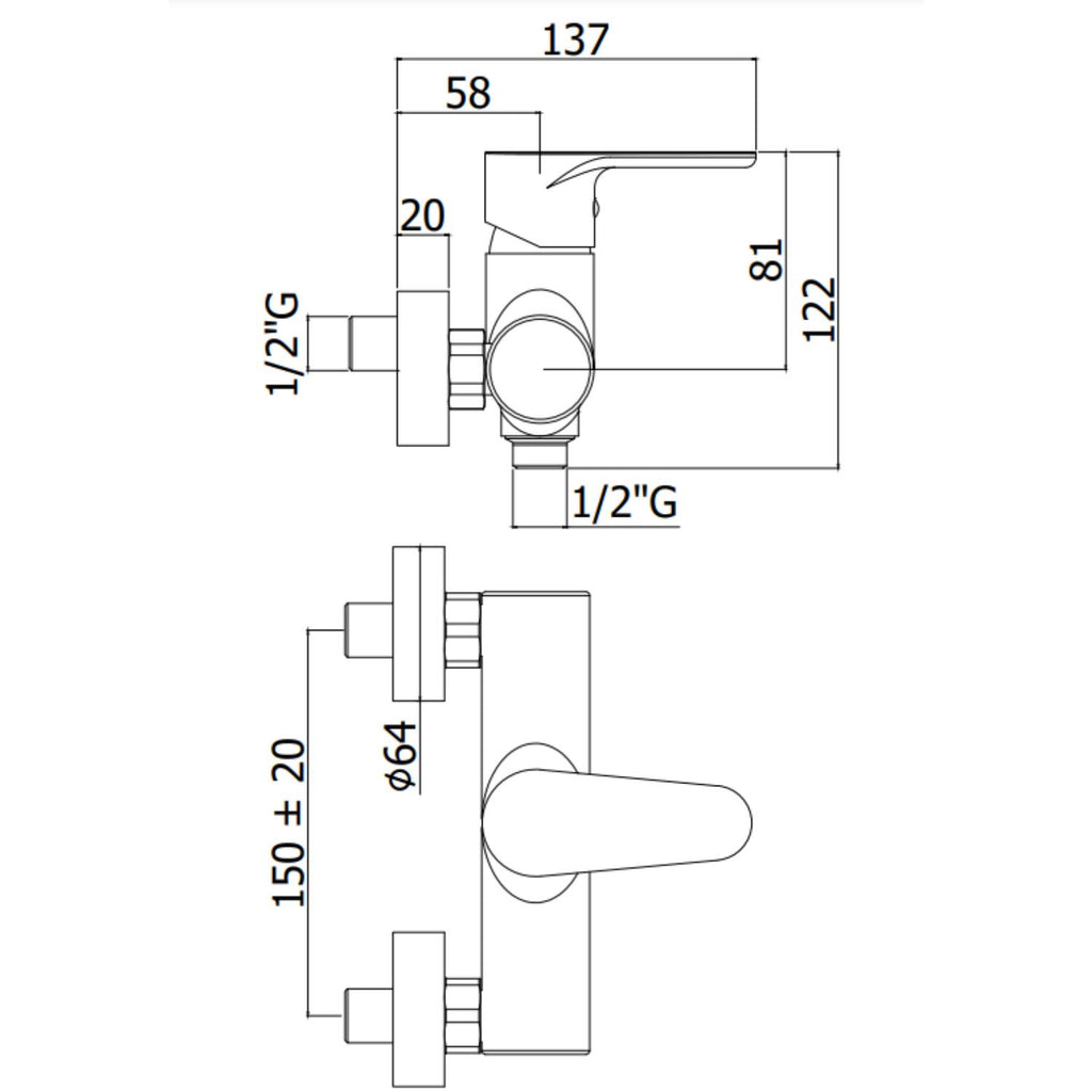Miscelatore doccia esterno serie Green modello Gr168cr senza doccetta Paffoni