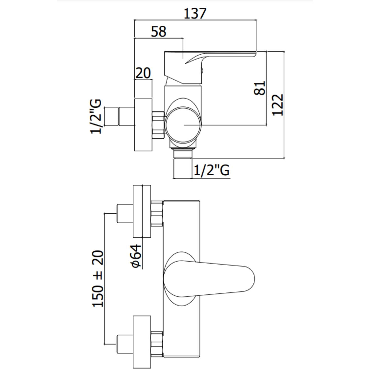 Miscelatore doccia esterno serie Green modello Gr168cr senza doccetta Paffoni