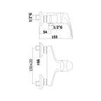 Miscelatore doccia monocomando esterno serie Nettuno due modello Nd168cr cromo Paffoni