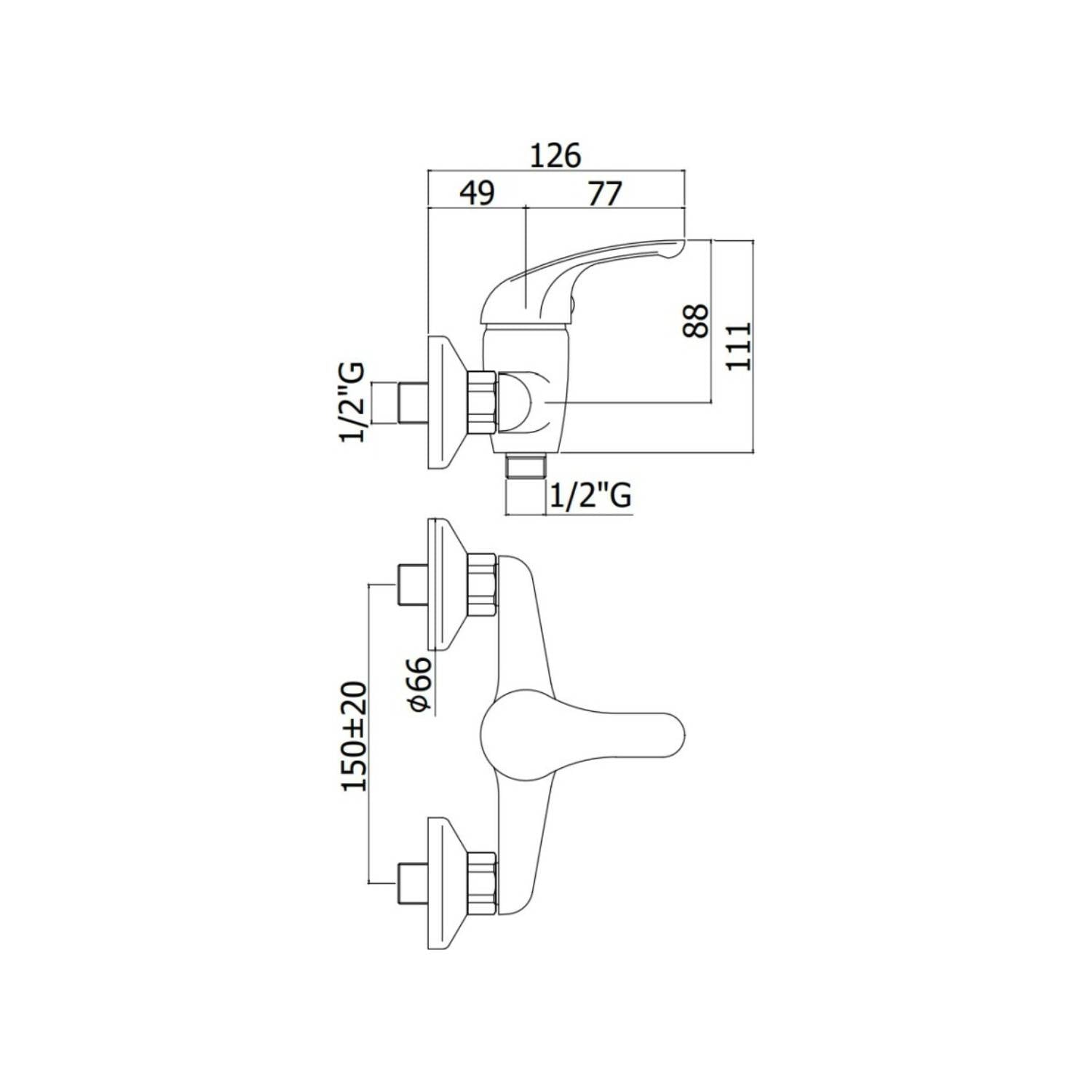 Miscelatore doccia esterno serie Apollo 3 modello APM3168CR  cromo Paffoni