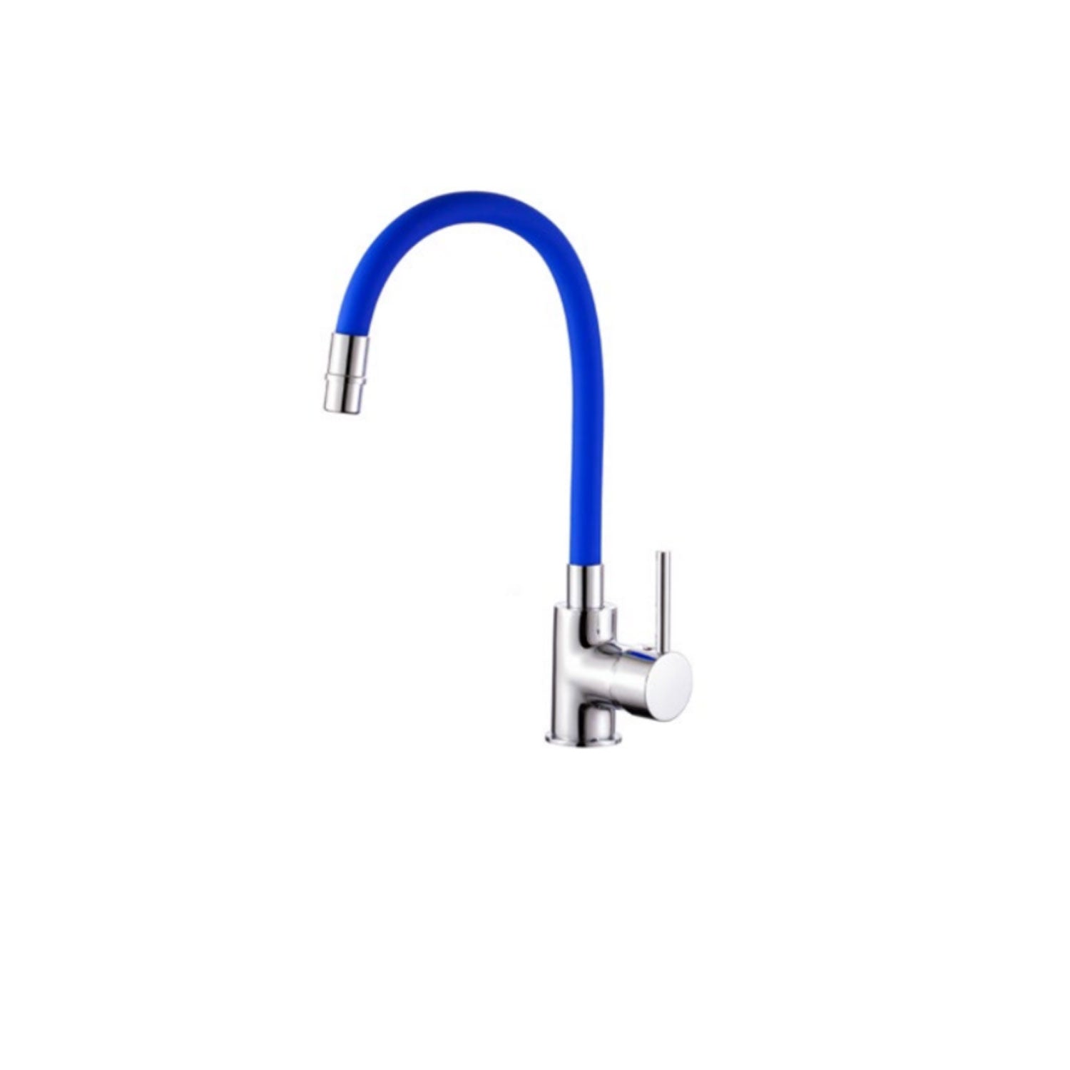 Miscelatore cucina in ottone cromato con canna snodata blu  Keller taps