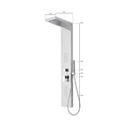 Colonna doccia in acciaio inox lucido con soffione a pioggia
