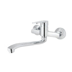 Miscelatore monocomando lavello a muro con canna girevole RubiFlux serie Margaret - Cromo