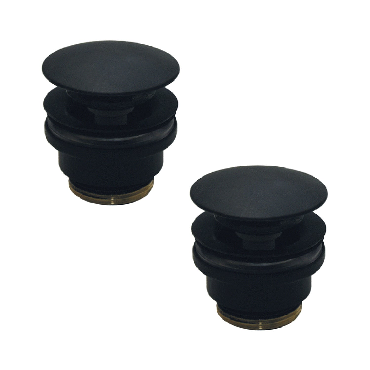 Set 2 Pilette click clack per lavabi con troppo pieno Paffoni Light Exclusive Edition versione Nero Opaco