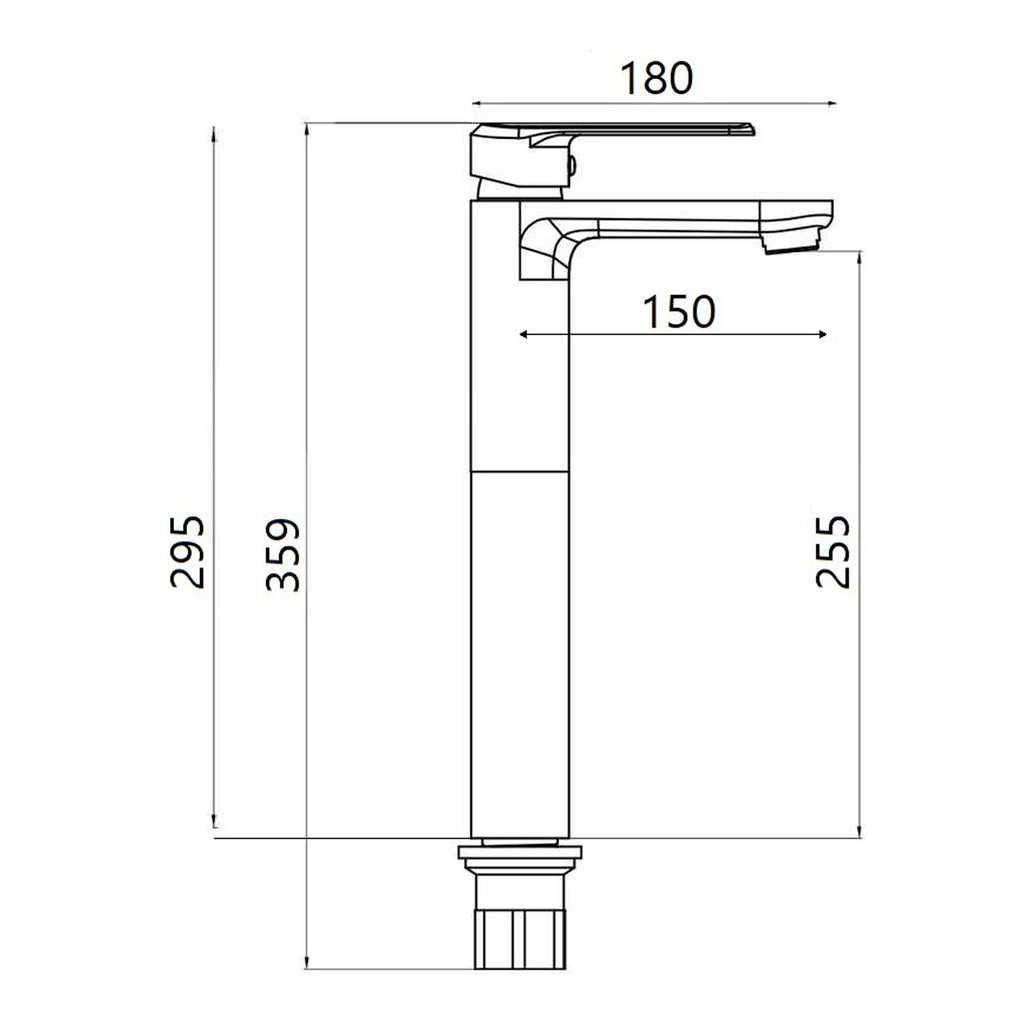 Miscelatore lavabo alto serie Hopper in ottone cromato