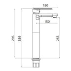 Miscelatore lavabo alto serie Hopper in ottone cromato