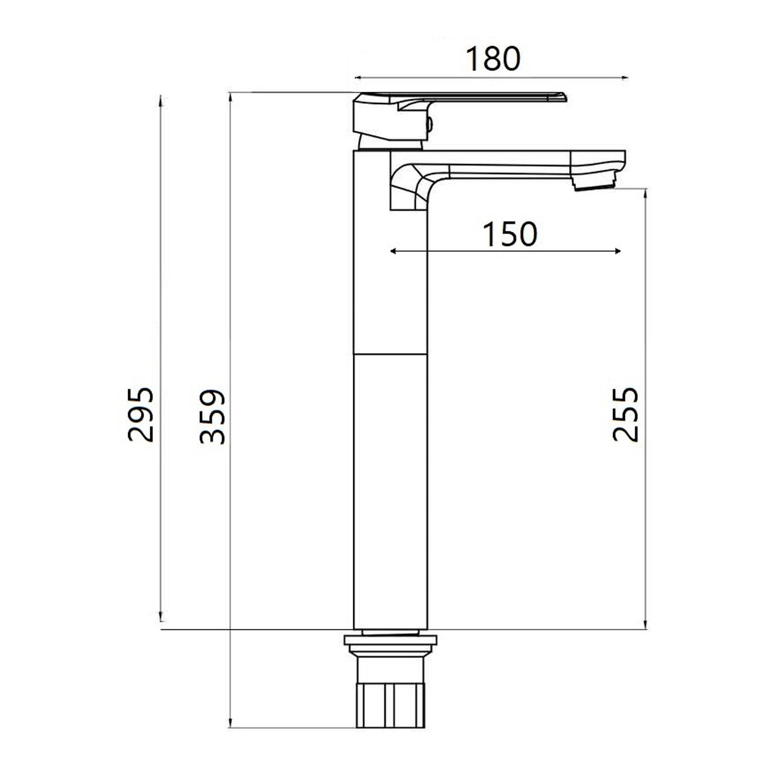 Miscelatore lavabo alto serie Hopper in ottone cromato
