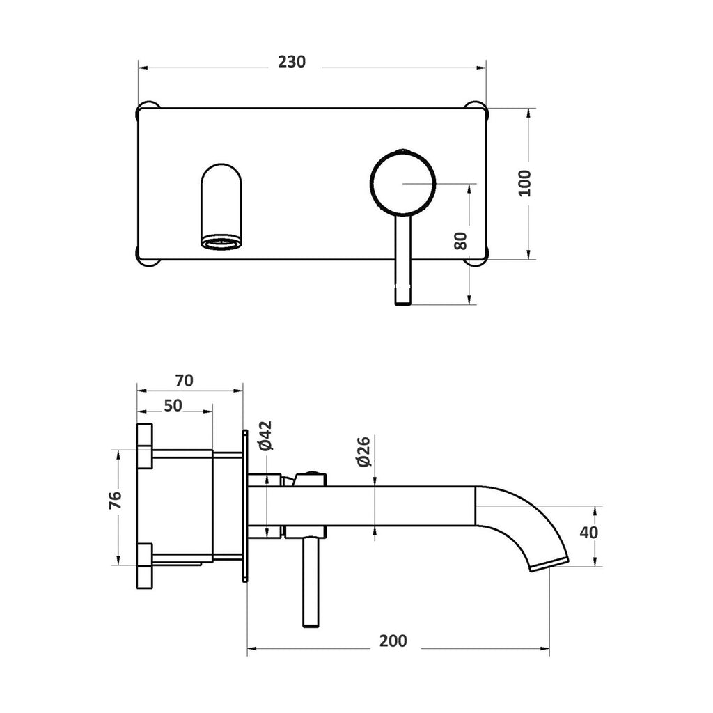 Miscelatore lavabo incasso easy box serie Hopper in ottone cromato
