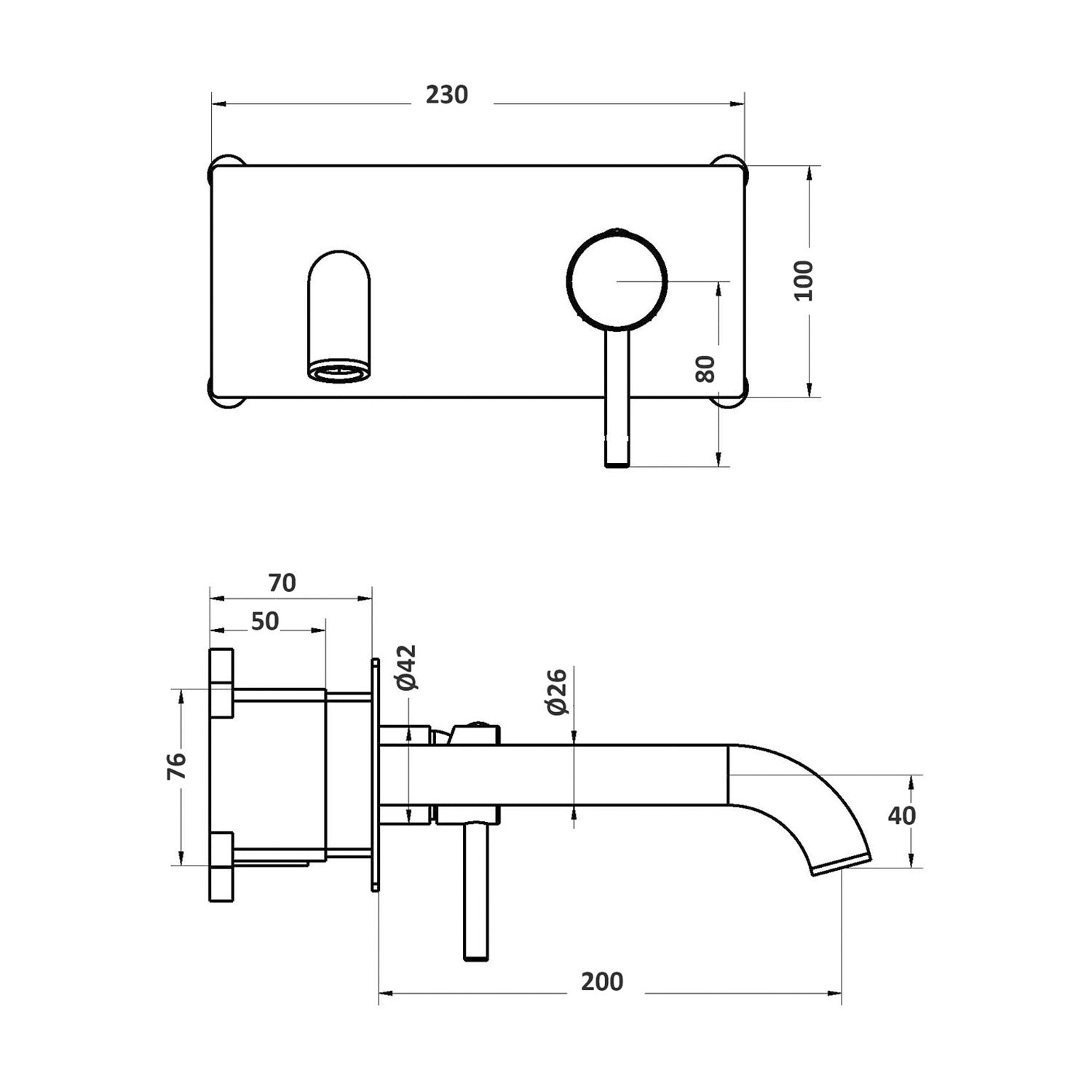 Miscelatore lavabo incasso easy box serie Hopper in ottone cromato