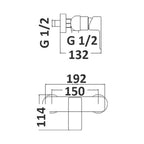Miscelatore doccia esterno una via Hopper in ottone cromato
