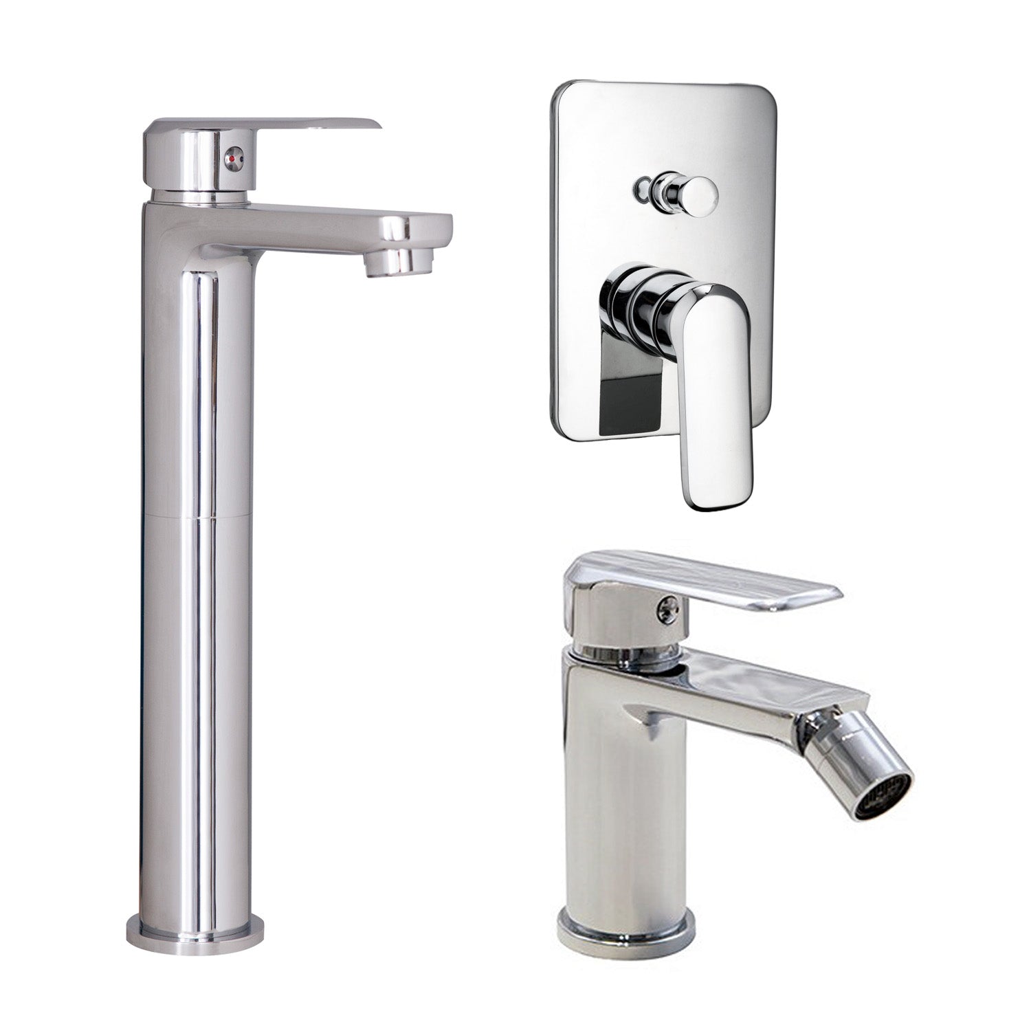 Composizione di miscelatori per lavabo alto