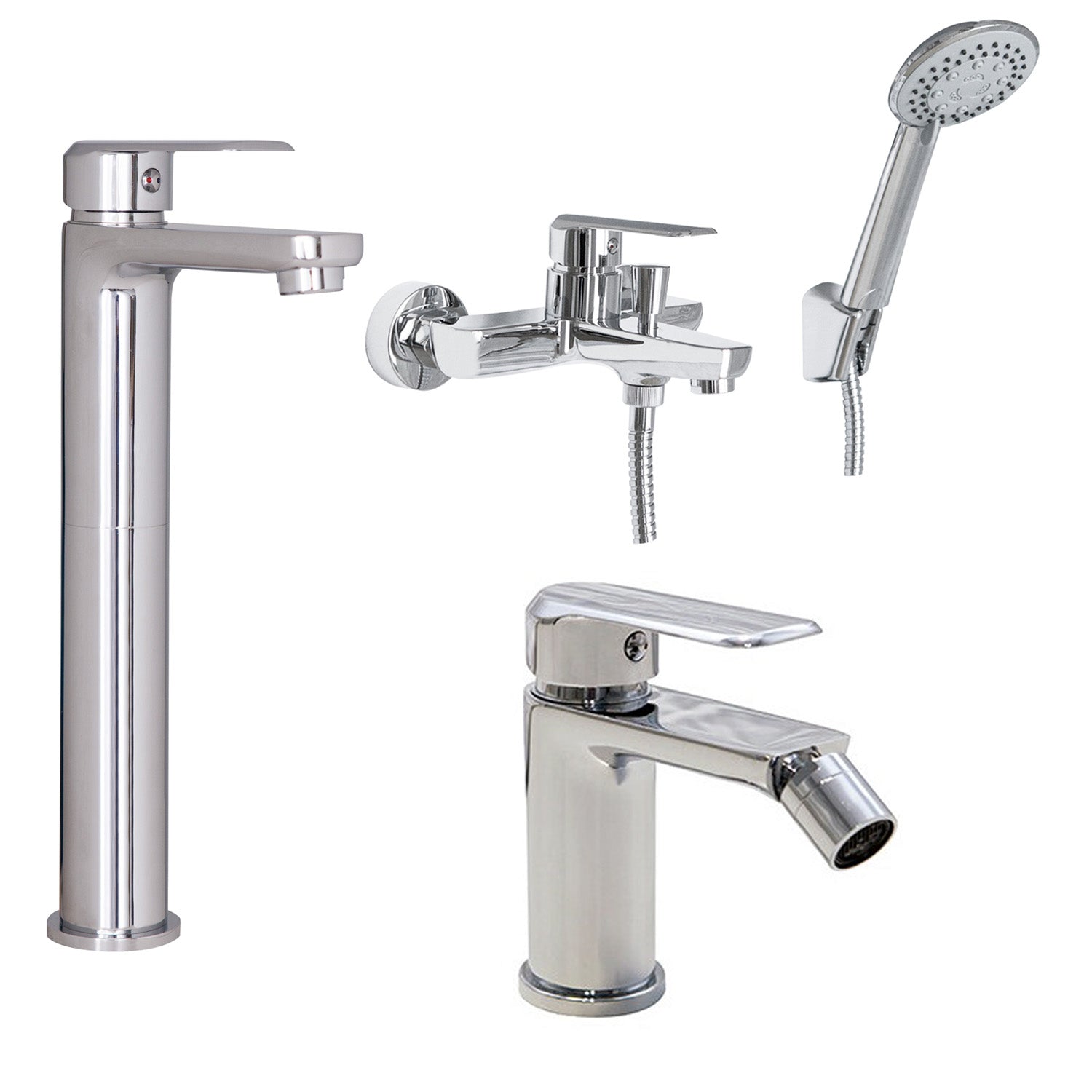 Composizione di miscelatori per lavabo alto