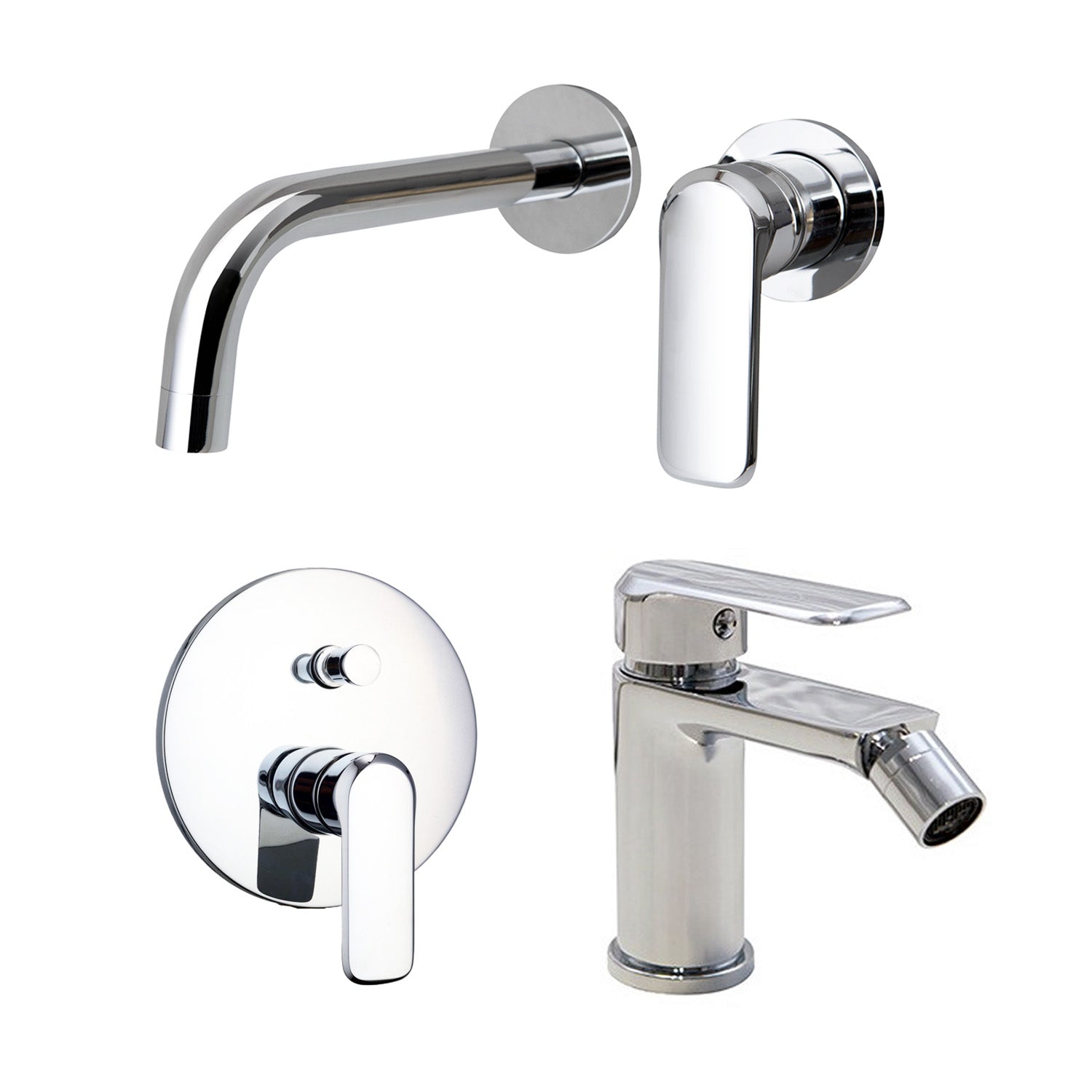 Composizione di miscelatori per lavabo incasso