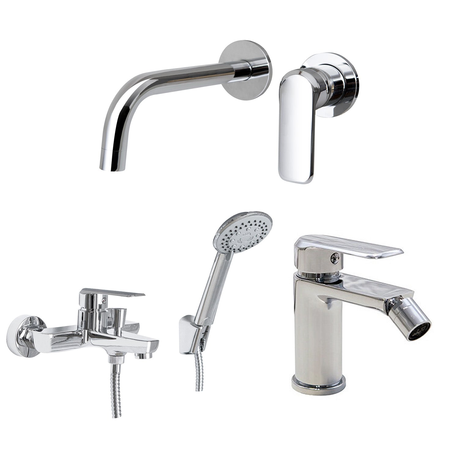 Composizione di miscelatori per lavabo incasso