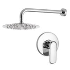 Kit doccia con incasso a una via e soffione tondo 250mm in ottone cromato Hopper