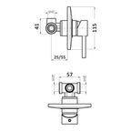 Kit doccia con incasso a una via e soffione tondo 250mm in ottone cromato Hopper