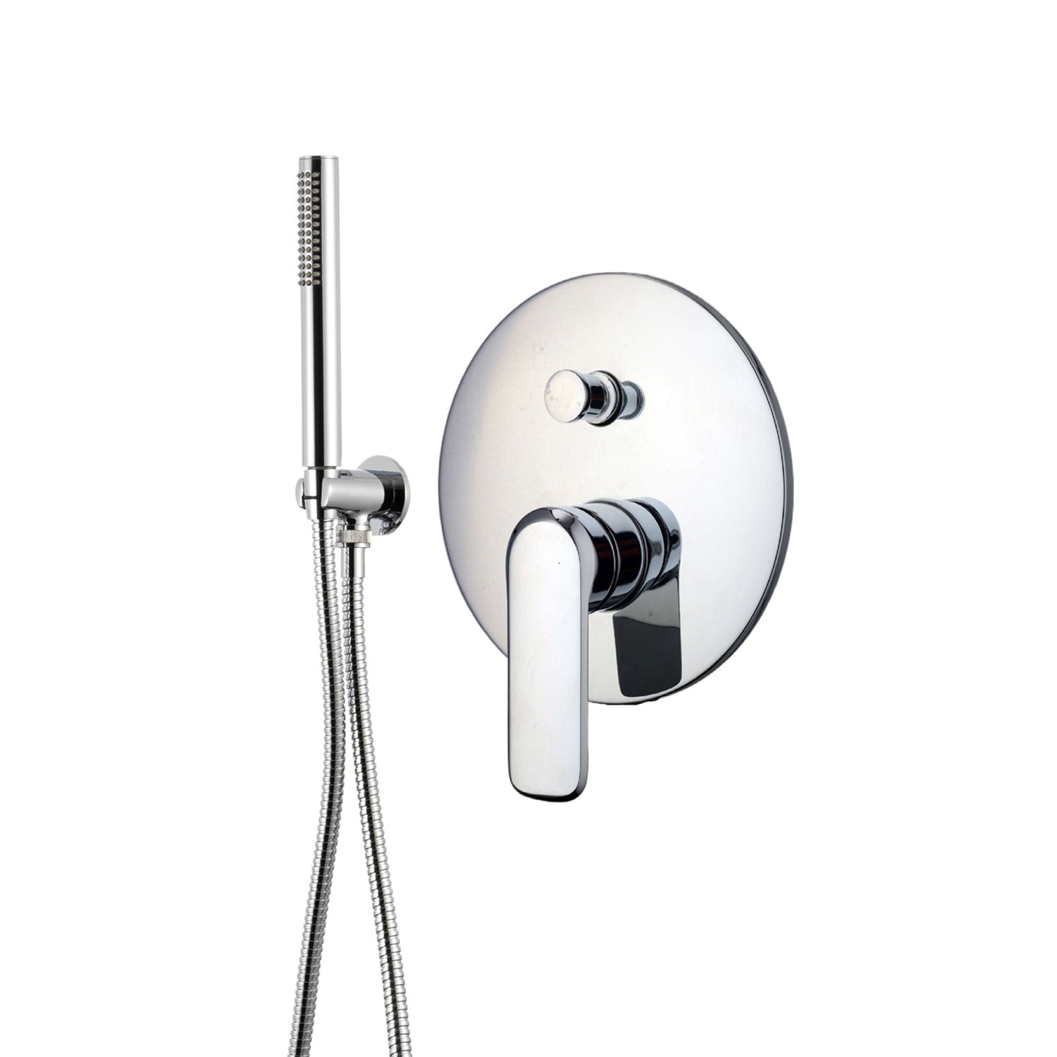 Kit doccia con incasso a due vie e soffione tondo 200mm in ottone cromato Hopper