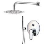 Kit doccia con incasso a due vie e soffione tondo 200mm in ottone cromato Hopper
