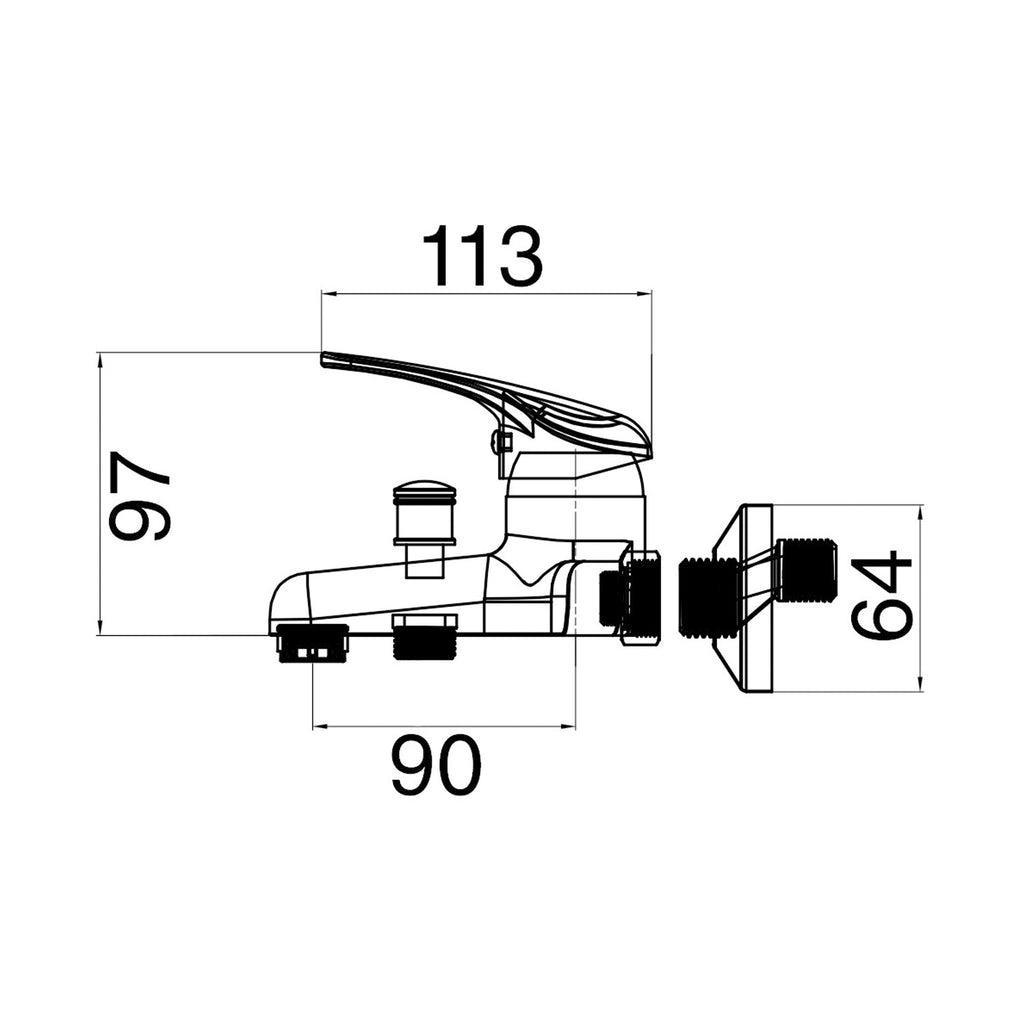 Miscelatore doccia esterno una via Celia in ottone cromato
