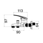 Miscelatore doccia esterno una via Celia in ottone cromato