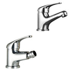 Coppia di miscelatori per lavabo e bidet serie Celia in ottone cromato