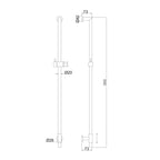 Saliscendi in ottone 2cm x 90cm doccia Alisso 3 e flessibile nero