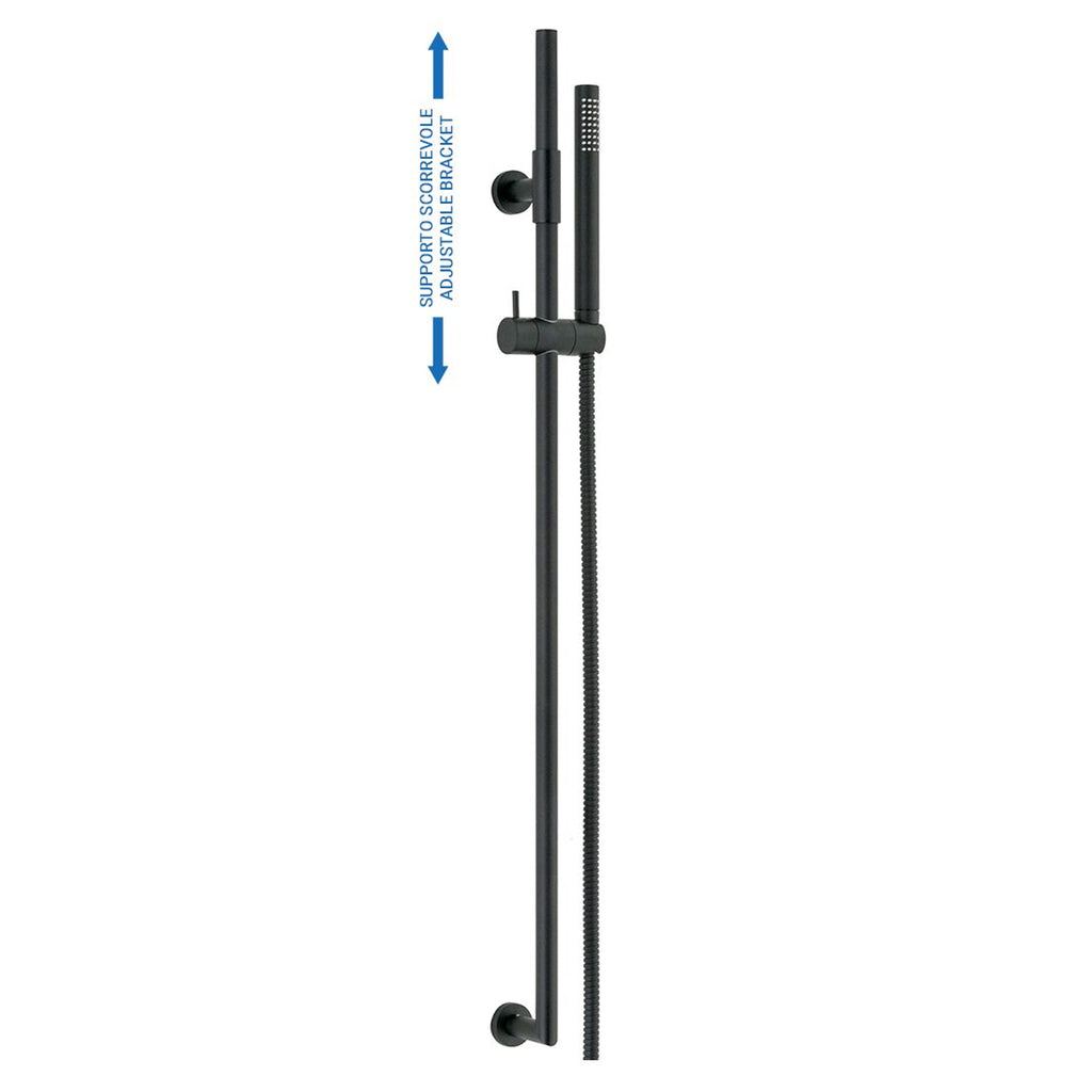 Saliscendi in ottone 2cm x 90cm doccia Alisso 3 e flessibile nero