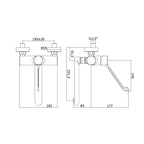 Miscelatore lavello a muro con canna piatta e leva clinica CANDY