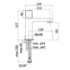 Miscelatore lavabo senza scarico Paffoni Elle con leva Cubo