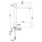 Miscelatore lavabo alto senza scarico modello Parffoni Elle con leva cubo