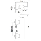 Saliscendi con asta in metallo e doccia 4 getti con miscelatore monocamonado Cromo Paffoni