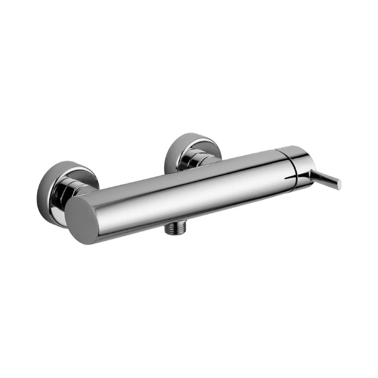 Set saliscendi con doccia tonda minimale e miscelatore doccia esterno cromo