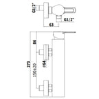 Set saliscendi con asta Level e miscelatore doccia esterno cromo Paffoni
