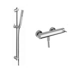 Set saliscendi con doccia tonda minimale e miscelatore doccia esterno Stick cromo Paffoni