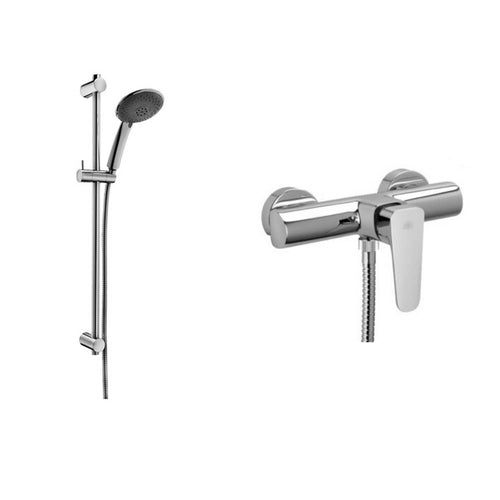 Set saliscendi con asta per doccia Prestige con miscelatore doccia monocomando Sly Cromo Paffoni