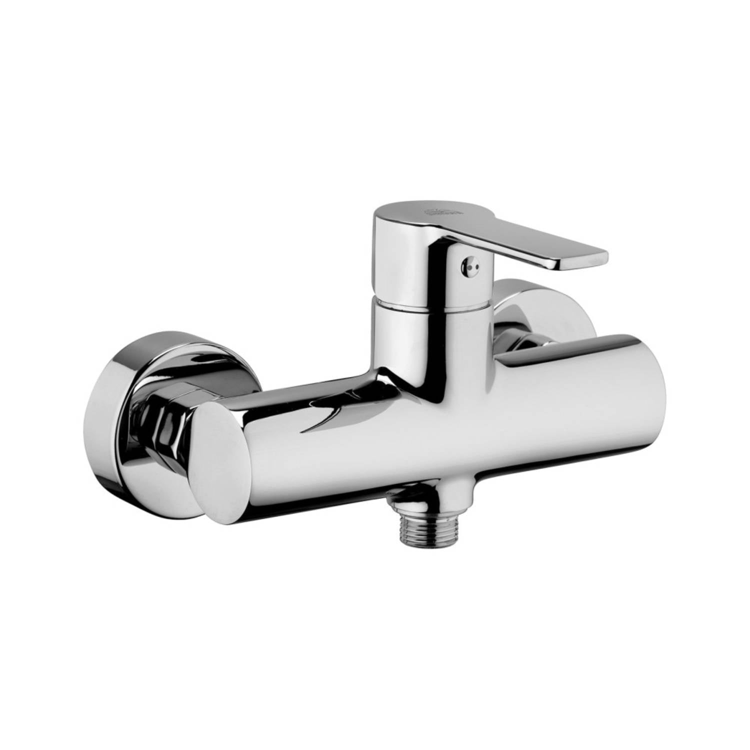 Set Saliscendi con asta e flessibile in pvc argento per doccia Prestige e miscelatore doccia esterno monocomando Red Cromo Paffoni