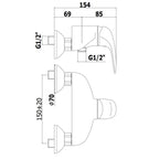 Set saliscendi doccia con asta in metallo e doccetta tonda monogetto e miscelatore doccia monocomando Cromo Paffoni