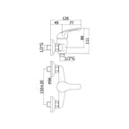 Set saliscendi doccia con asta in metallo e doccetta tonda monogetto e miscelatore doccia esteno Apollo cromo Paffoni