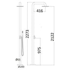 Colonna doccia in acciaio inox 316