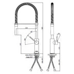 Miscelatore lavello cucina in ottone Paffoni Light Exclusive Edition con canna orientabile e doccia estraibile finitura cromo