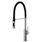 Miscelatore lavello cucina in ottone Paffoni Light Exclusive Edition con canna orientabile e doccia estraibile finitura cromo